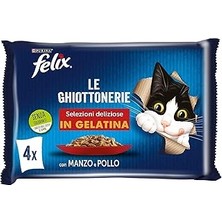 SHC4200 Felix Sığır Eti ve Tavuklu Kedi Yaş Maması Avantajlı Paket (4 x 12 x 85 Gr) 48'li