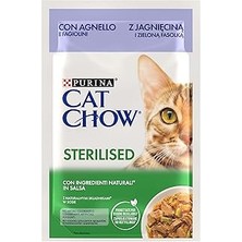 SHC4200 Purina Chow Sterilised Kuzu Etli Kısırlaştırılmış Yetişkin Kediler Için Yaş Kedi Maması Pouch (26 x