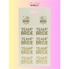 Brideist Wedding Co Çoklu Bride Team Bride Sticker 12'li | Bekarlığa Veda, Kutlama, Etiket ve Süsleme Için Geçici Dövme