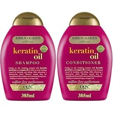 SHC4200 Ogx Keratin Oil Kırılma Karşıtı Sülfatsız 385 ml Şampuan + 385 ml Saç Kremi 2'li Set