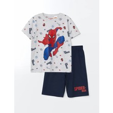Lc Waikiki Yeni Sezon Bisiklet Yaka Spider-Man Baskılı Erkek Çocuk Şortlu Pijama Takımı