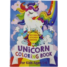 Gül Kırtasiye Unicorn 3'ü Bir Arada Aktivite Kitabı Boyama Kitabı + Maske + Sticker