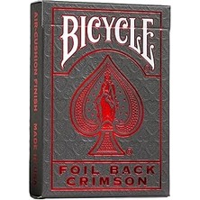 SHC4200 Bicycle Metalluxe Foil Back Crimson (Red) Kırmızı Kart Iskambil Oyun Kağıdı Kartları Destes