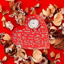 SHC4200 Aşk Temalı Hediye Akrilik Kalp Saat