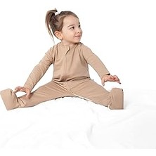 SHC4200 Zuppers Organik Pamuk Çocuk Ayaklı Uyku Tulumu - 1 Tog - (12-18 Ay) - Kum Beji