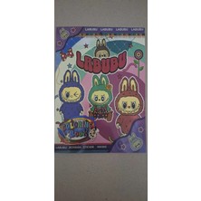 Labubu Boyama Kitabı Stickerlı Arka Kapak Kesilerek Maskeli Boyama Sayfası 16