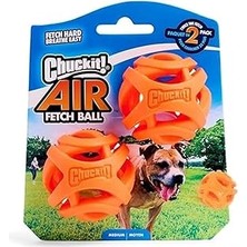 SHC4200 Chuckit! Air Fetch Ball Köpek Oyuncağı, Orta (6,4 cm Çap), 9-27 kg Köpekler Için, 2'li Paket