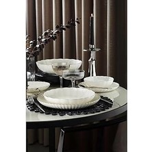 SHC4200 Kütahya Porselen Bone Luz Form 27 Parça 6 Kişilik Yemek Takımı Platin