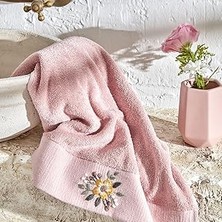 SHC4200 Touch Nakışlı Pamuk Havlu Pudra 30X50 cm