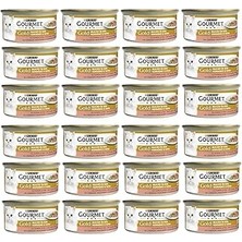 SHC4200 Gourmet Gold Parça Etli Soslu Somonlu ve Tavuklu Kedi Konservesi 85 gr x 24 Adet