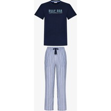 Penti Erkek Big Blue Sea Çizgili Kısa Kollu Pijama Takımı