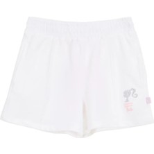 Barbie Yüksek Bel Normal Ekru Kız Çocuk Şort BRB6SG-SRT6442