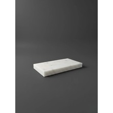 Faralya Home Doğal Beyaz Kalın Mermer 20X10 cm Yağlık Altlığı Sunumluk Sıvı Sabunluk Altlığı