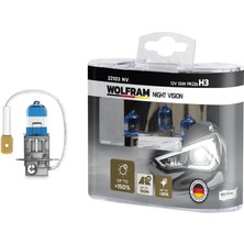 Wolfram Storozal Ampul 12V H3 55 PK22S Night Vision 150 Fazla 20 Beyaz Işik