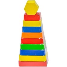 NW NessiWorld ONY-393 Ahşap Dikdörtgen Renkli Kule - Onyıl Oyuncak