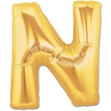 Altın Sarısı Folyo N Harfi Balon 1 Metre