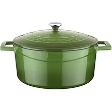 SHC4200 Lava Metal Döküm Yuvarlak Tencere, 24 Cm, Yeşil
