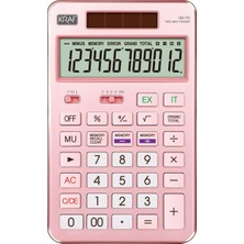 Kraf HM-170 PK Pembe 12 Haneli Masaüstü Hesap Makinesi Standart Ekran Tipi ile Kullanım Kolaylığı