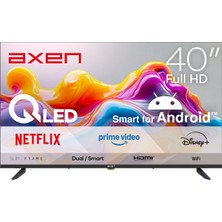 Axen AX40QLEDM-A14S 40'' 101 Ekran Uydu Alıcılı Full HD Android QLED TV