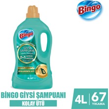 Bingo 4 Lt Giysi Şampuanı 2in1 Kolay Ütü Makinede Yıkama Uygun Renkliler İçin Yüksek Performans