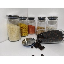 Öz Home 6'lı Vakumlu Metal Kapaklı Cam Saklama/düzenleme Kavanozu 1130 ml