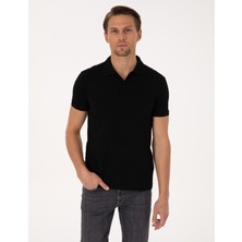 Pierre Cardin Erkek Siyah Slim Fit Basic Tişört 50325323-VR046