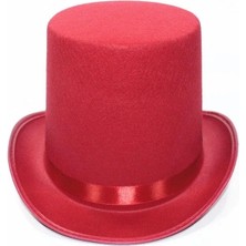 Uslucan Alışveriş Kırmızı Fötr Şapka Sihirbaz Şapkası