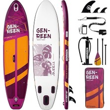Genreen 335 cm x 86 cm x 15 cm Şişme Paddle Board – Sup Board 195 kg Taşıma Kapasiteli Aile & Yoga Sup