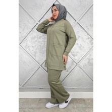 Pys Giyim Kadın Cebi Yaş Detaylı Fermuarlı Tesettür Takım