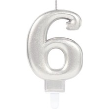 Uslucan Alışveriş 6 Rakamı Mum Gümüş Renk