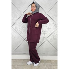 Pys Giyim Kadın Cebi Yaş Detaylı Fermuarlı Tesettür Takım