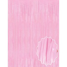 Soft Pembe Püsküllü Kapı Perdesi