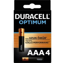 İlk El Grup Ieg™ Duracell Optimum Alkalin Aaa Ince Kalem Pil 4'lü Paket