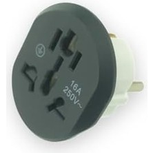 Velora Tek-Iş Türk Fişi Erkek – Seyahat Adaptörü | F Tipi Erkek → Çoklu Ülke Dişi Giriş | Amerika, Ingiltere, Çin, Avustralya, Italya, Hindistan, Isviçre Uyumlu | 250V – 16A