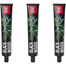 Splat Blackwood Siyah Diş Macunu 75 ml 3 Adet Doğal Özellikler ile Güçlü Temizlik