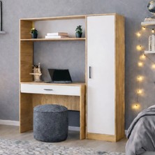 Setay Bilgisayar Masası, Hekta Kapaklı Kitaplıklı Çalışma Masası - Ceviz