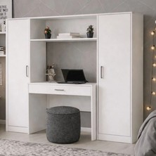 Setay Bilgisayar Masası, Hekta 2 Kapaklı Kitaplık Çalışma Masası - Beyaz