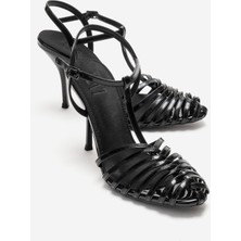 Luvi Pasıon Siyah Rugan Kadın Topuklu Ayakkabı