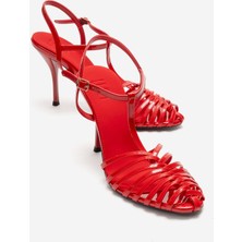 Luvi Pasıon Kırmızı Rugan Kadın Topuklu Ayakkabı