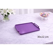 Zucci Home Aurora Violet Opak Servis Tepsisi | Dayanıklı Sunum Tepsisi - 30X22 cm