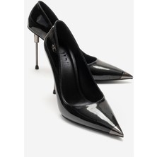 Luvi Carlas Siyah Rugan Kadın Topuklu Ayakkabı