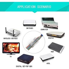 Velora 4381 Yeni Nesil Delikli Cat6 RJ45 Konnektör Utp (100 Adet)