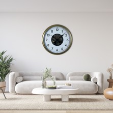 Zentime Vintage 60 cm Çarklı Modern Duvar Saati