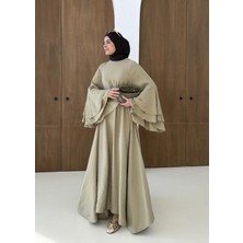 Moda Aksa 5024 Geniş Kol Elbise Çağla