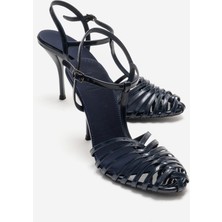 Luvi Pasıon Lacivert Rugan Kadın Topuklu Ayakkabı