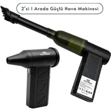 farissu R-400 Mini Şarjlı Hava Üfleyici ve Vakumlu El Süpürgesi - 110.000 Rpm Güçlü Motor, LED Işıklı, 2\'si 1 Arada