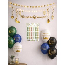 Parti Adresi Lüks Hoşgeldin Ramazan Dekor Seti – Altın Detaylı Süsleme Seti