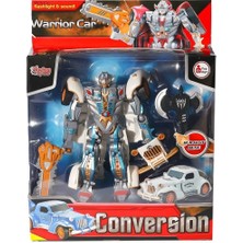 HW-668-1-2 Işıklı Dönüşebilen Robot Araba -Vardem