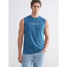 Lc Waikiki Yeni Sezon Bisiklet Yaka Baskılı Erkek Kolsuz Tişört