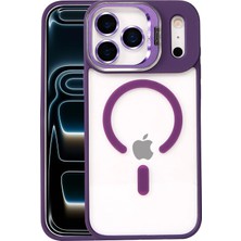 İlk El Grup  Apple Iphone 17 Pro Max Remim Lensli Magsafe Standlı Kapak - Derin Mor